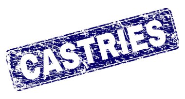 Yuvarlatılmış dikdörtgen damga grunge Castries çerçeveli