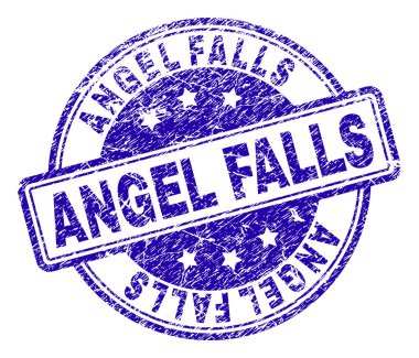 Çizik dokulu Angel Falls mühür damgası