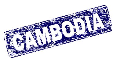 Yuvarlatılmış dikdörtgen damga grunge Kamboçya çerçeveli