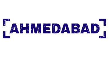 Dokulu Ahmedabad damga mühür köşeler arasında çizik