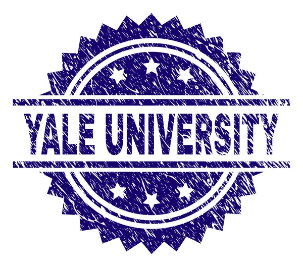 Scratched Textured YALE UNIVERSITY Stamp Seal — Stock Vector