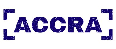 Dokulu Accra damga mühür köşeleri içinde çizik