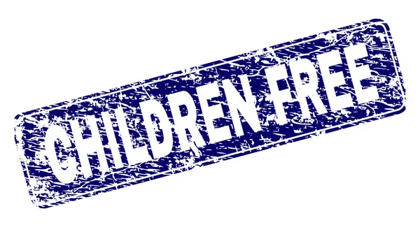 Grunge CHILDREN FREE Framed Rounded Rectangle Stamp — Stock Vector