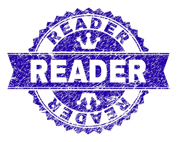 Grunge texturált olvasó pecsétbélyeg szalaggal — Stock Vector