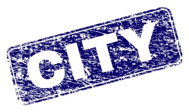 Yuvarlatılmış dikdörtgen damga çizilmiş şehir çerçeveli