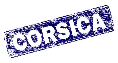 Yuvarlatılmış dikdörtgen damga çizilmiş Corsica çerçeveli