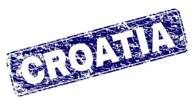 Yuvarlatılmış dikdörtgen damga çizilmiş Hırvatistan çerçeveli