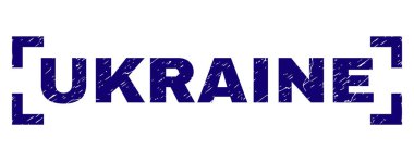Dokulu Ukrayna damga mühür köşeler arasında çizik