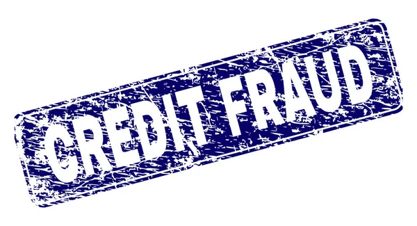 Gekraste Credit fraude ingelijst afgeronde rechthoek stempel — Stockvector