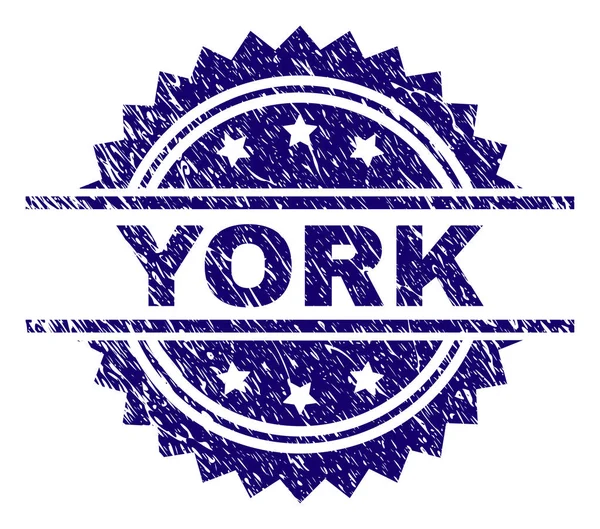 Scratched Textured YORK Stamp Seal — Stock Vector
