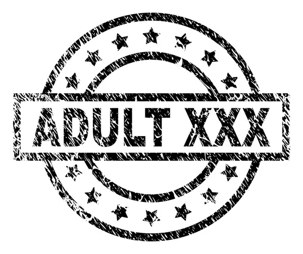 Sello de sello ADULT XXX con textura rayada — Vector de stock