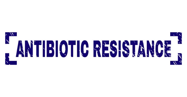 Sello de sello de resistencia antibiótica texturizado grunge entre esquinas — Vector de stock