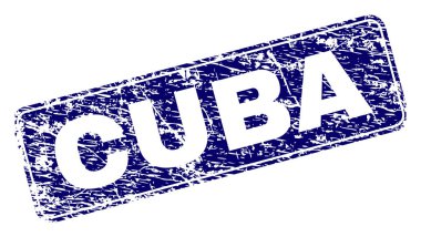 Yuvarlatılmış dikdörtgen damga çizilmiş Küba çerçeveli