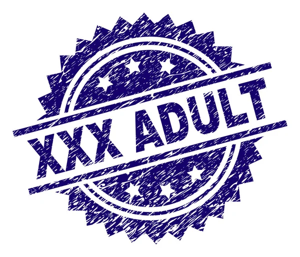 Scratched Textured XXX ADULT Stamp Seal — Stock Vector