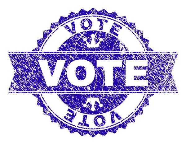 Selo de selo VOTE texturizado Grunge com fita — Vetor de Stock