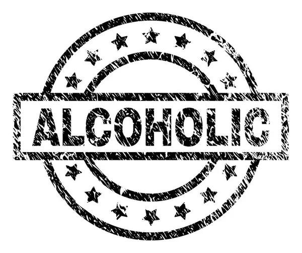 Sello de sello ALCOHOLIC texturizado rayado — Vector de stock