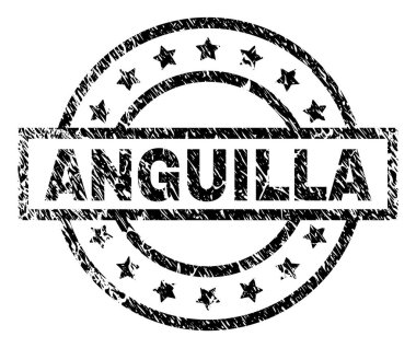 Dokulu Anguilla damga mühür çizik