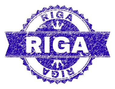 Grunge Riga damga mühür kurdele ile dokulu