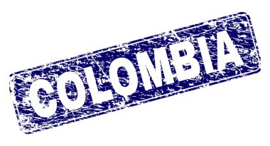 Yuvarlatılmış dikdörtgen damga çizilmiş Kolombiya çerçeveli