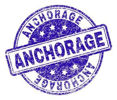 Grunge Anchorage damga mühür dokulu