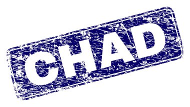 Yuvarlatılmış dikdörtgen damga grunge Chad çerçeveli