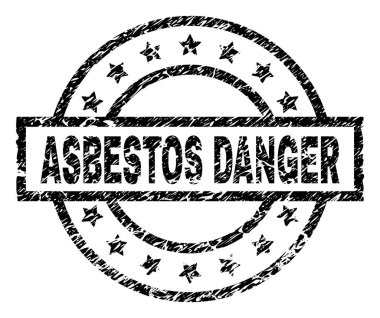 Grunge asbest tehlike damga mühür dokulu