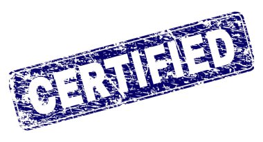 Çizik sertifikalı çerçeveli yuvarlatılmış dikdörtgen damgası