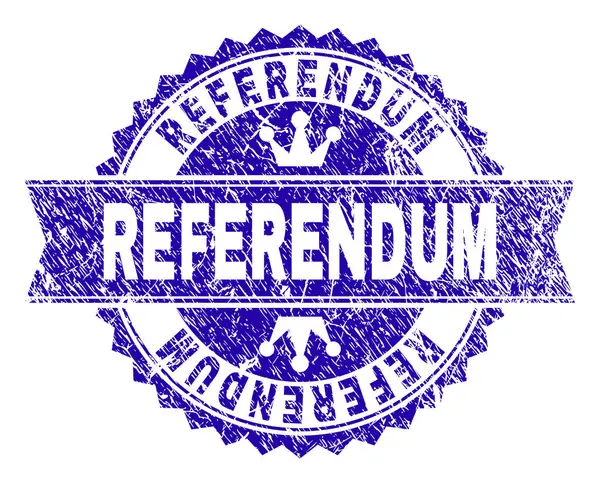 Sello de sello de REFERENDUM texturizado rayado con cinta — Archivo Imágenes Vectoriales