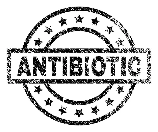 Sello de sello antibiótico texturizado rayado — Vector de stock