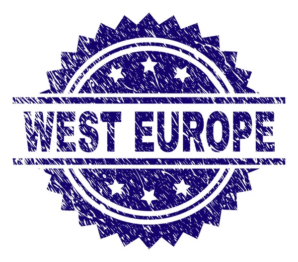 Grunge Texturé EUROPE DE L'OUEST Timbre sceau — Image vectorielle