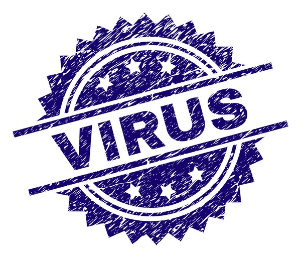 Sello de sello VIRUS texturizado rayado — Vector de stock
