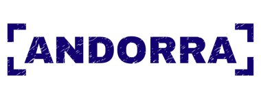 Grunge Andorra damga mühür köşeler arasında dokulu