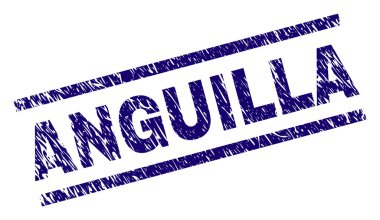 Anguilla mühür sıkıntı stiliyle yazdırma. Mavi vektör kauçuk kirli doku ile Anguilla başlık yazdırın. Metin başlık paralel çizgiler arasında yer alıyor.