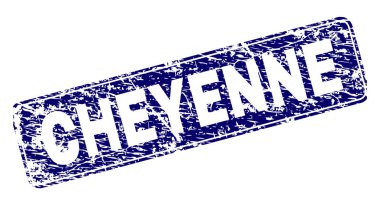 Yuvarlatılmış dikdörtgen damga çizilmiş Cheyenne çerçeveli