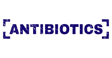 Köşeleri içine çizilmiş dokulu antibiyotik damga mühür