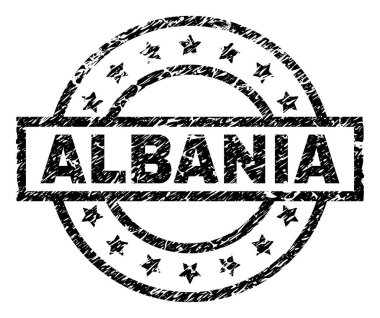 Grunge Arnavutluk damga mühür dokulu