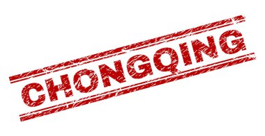 Grunge Chongqing damga mühür dokulu