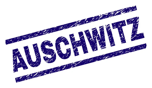 Zerkratzte texturierte Stempelmarke Auschwitz — Stockvektor