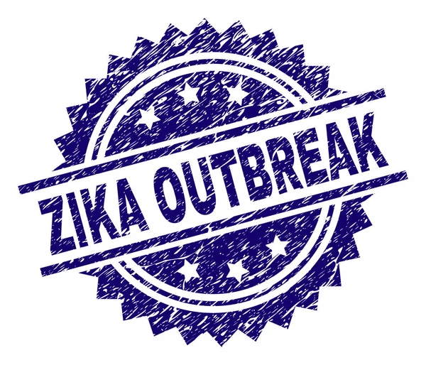 Grunge texturizado ZIKA OUTBREAK sello — Vector de stock