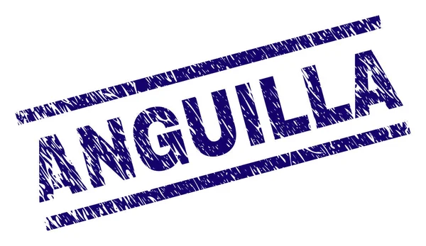 Anguilla mühür sıkıntı stiliyle yazdırma. Mavi vektör kauçuk kirli doku ile Anguilla başlık yazdırın. Metin başlık paralel çizgiler arasında yer alıyor.