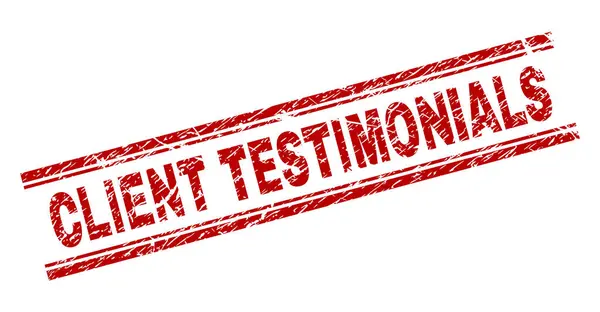 TESTIMONIAUX DE CLIENTS texturés rayés Sceau — Image vectorielle