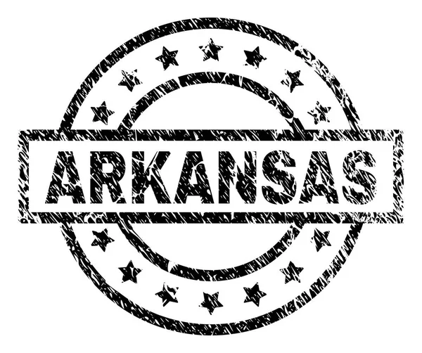 Texturált Arkansas pecsétbélyeg karcos — Stock Vector