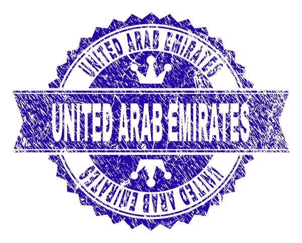Γδαρμένο ελαστικοποιημένων Ηνωμένα Αραβικά Εμιράτα σφραγίδα σφραγίδα με κορδέλα — Διανυσματικό Αρχείο