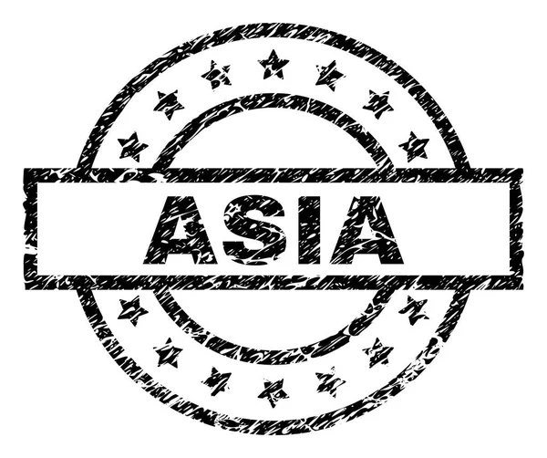 Gekrast getextureerde Asia stempel-zegel — Stockvector