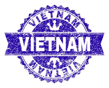 Dokulu Vietnam damga mühür kurdele ile çizik
