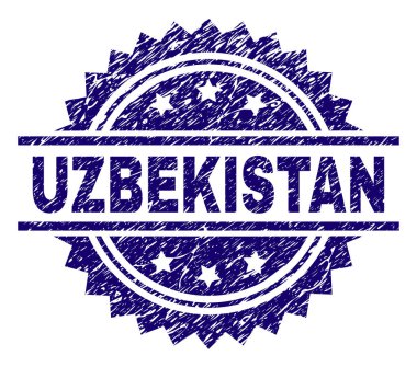 Grunge Özbekistan damga mühür dokulu