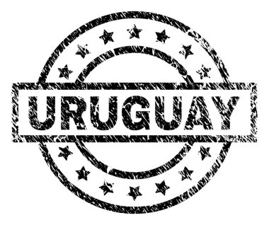 Dokulu Uruguay damga mühür çizik