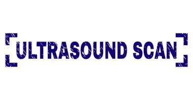 Grunge ultrason tarama damga mühür köşeleri içinde dokulu