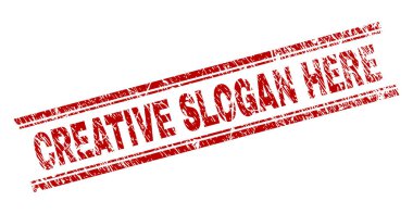 Çizik dokulu yaratıcı sloganı burada damga mühür