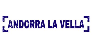 Dokulu Andorra La Vella damga mühür köşeleri içinde çizik